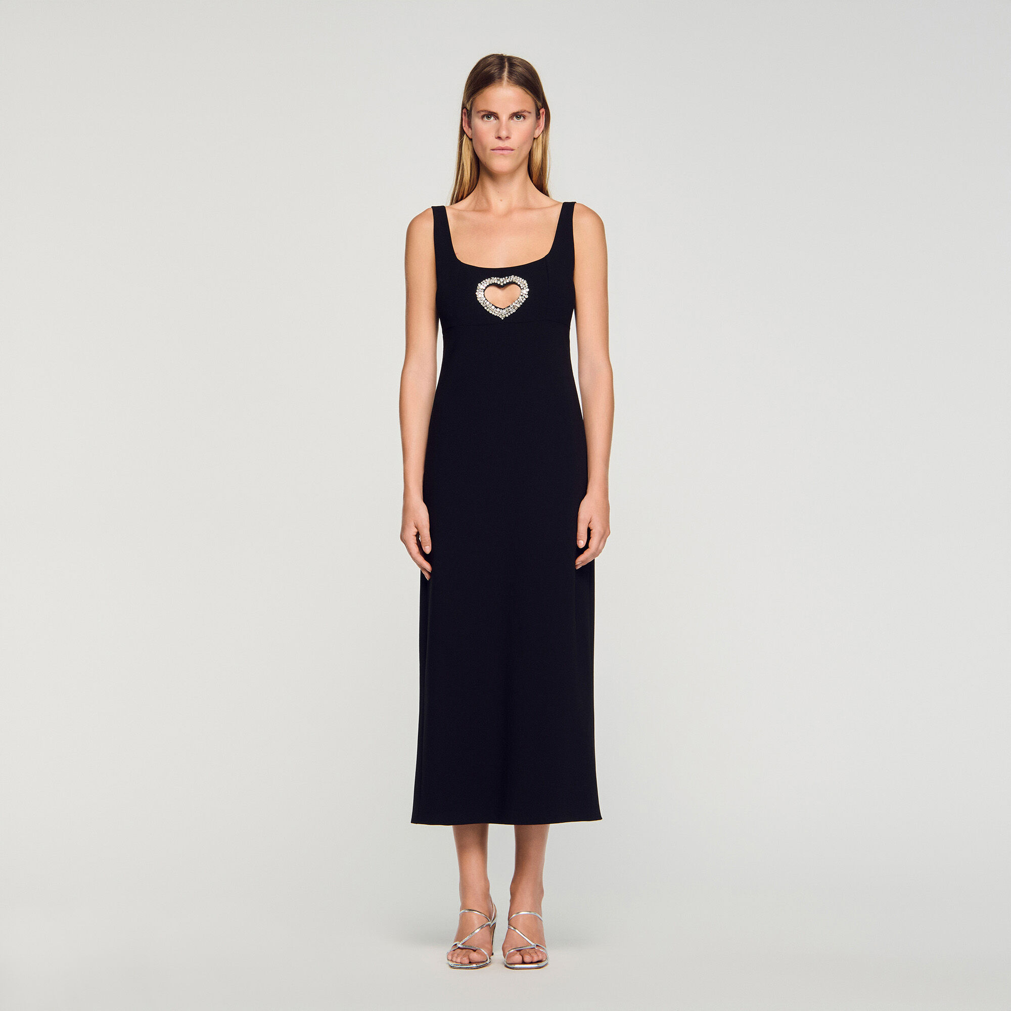 Rhinestone heart maxi dress