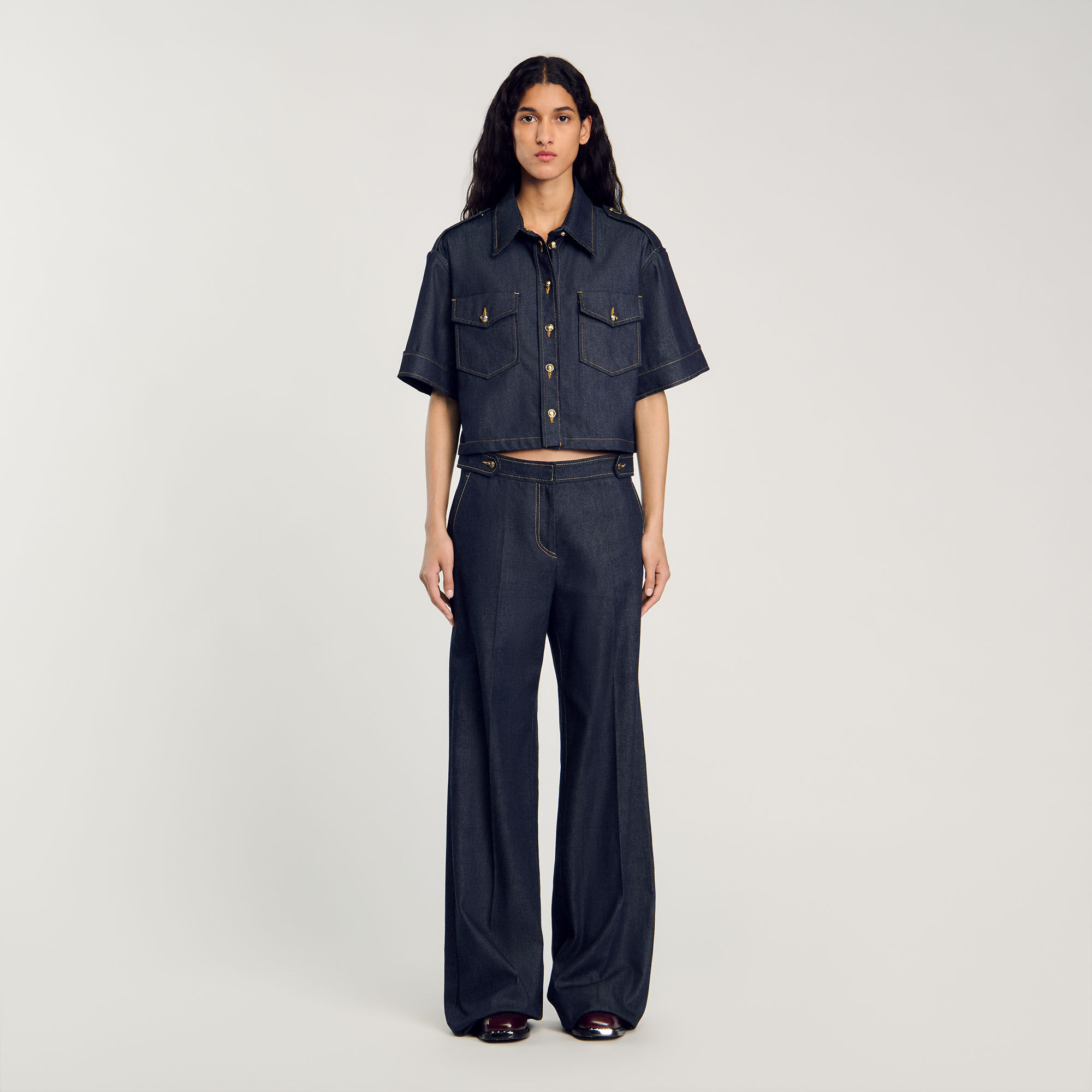 【SCENERITY】Deep Wide Denim Pants Crew line wide denim pants - SCENERITY | 60% - Asian Fashion