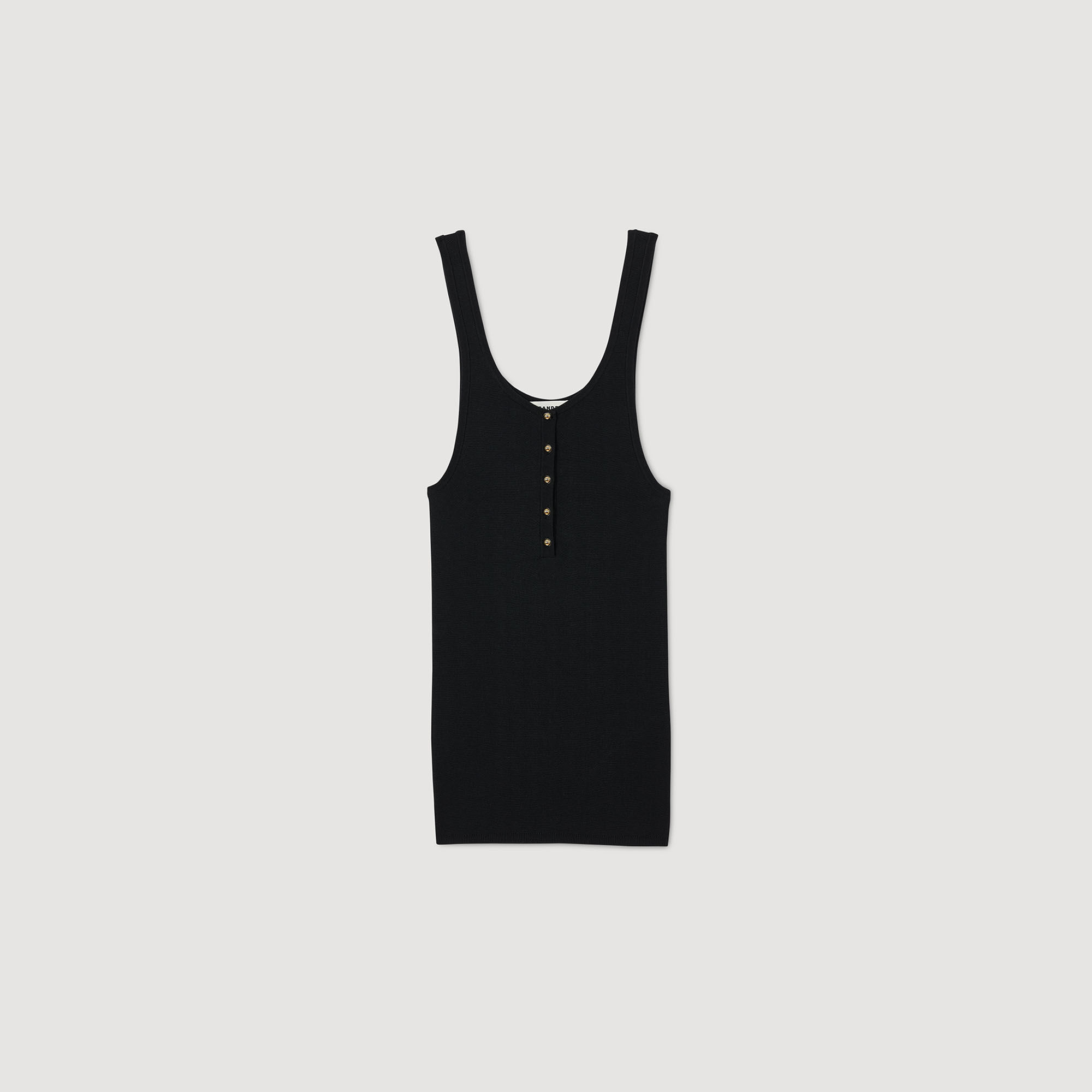 Rib knit vest top black / gray For Women | Sandro Paris