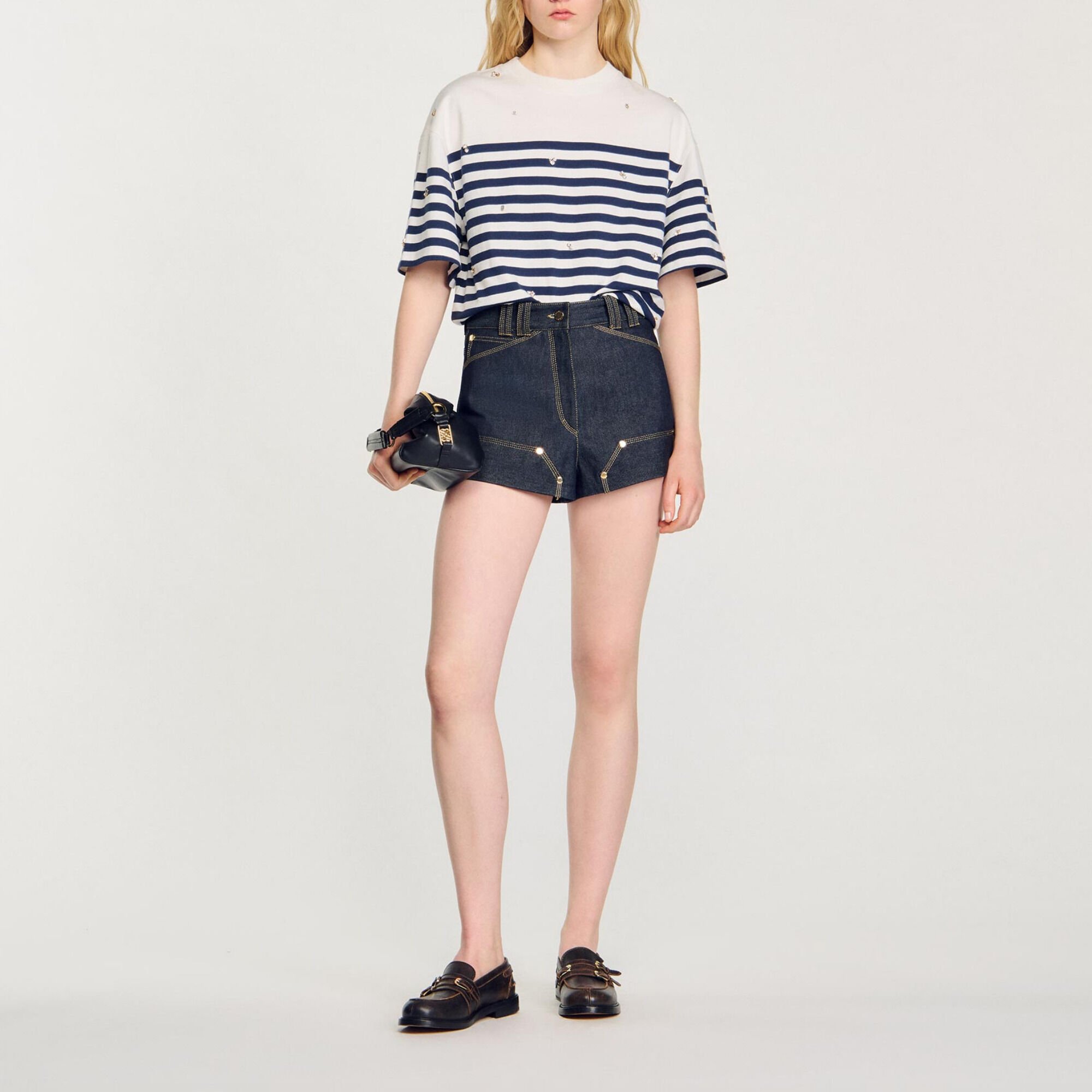 Rhinestone Breton T-shirt