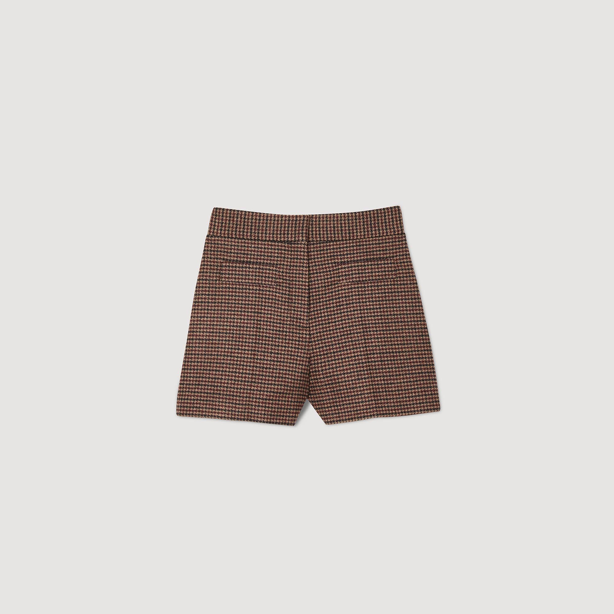 Houndstooth shorts brown For Women | Sandro Paris