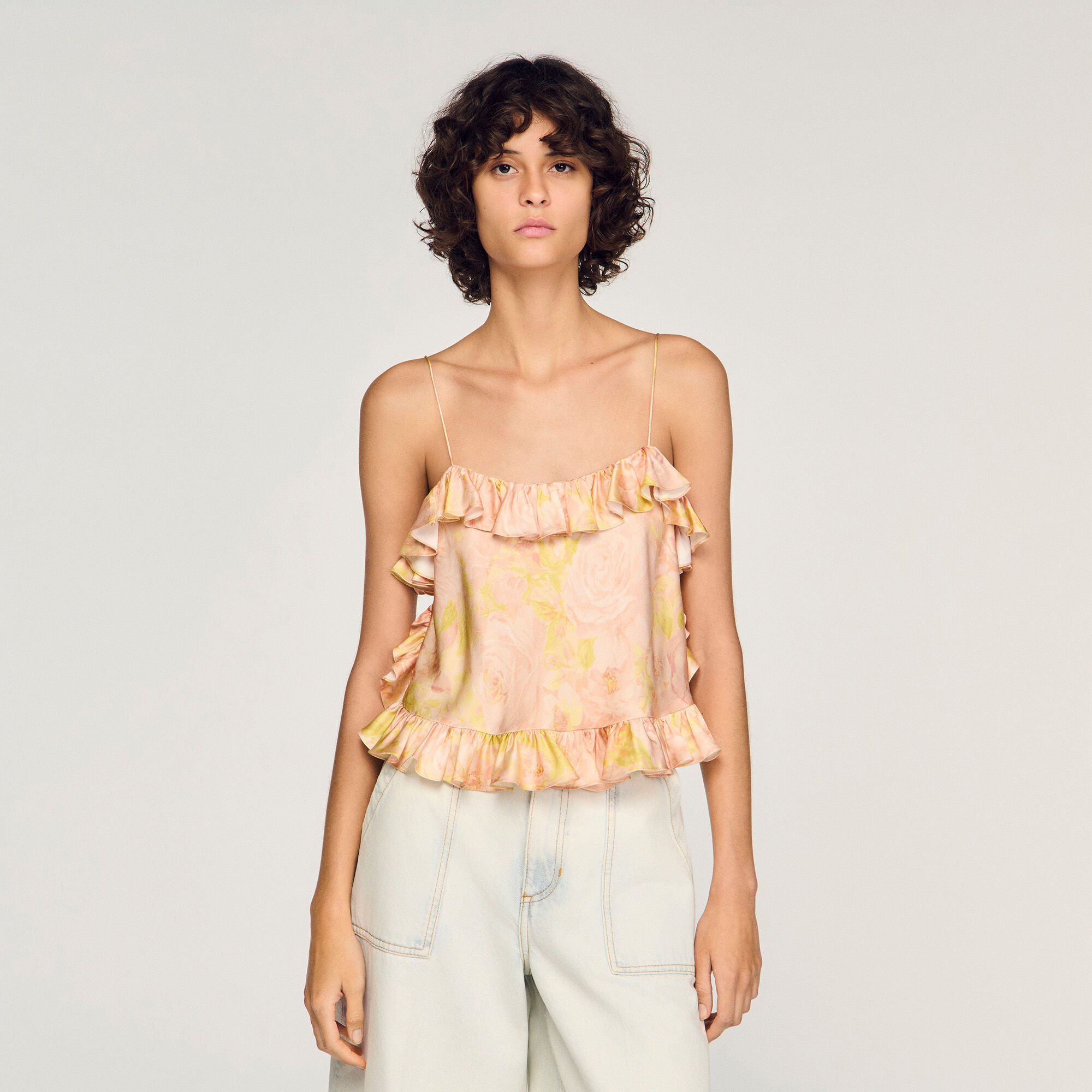 Flower print crop top