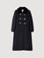 Long coat with removable fur collar