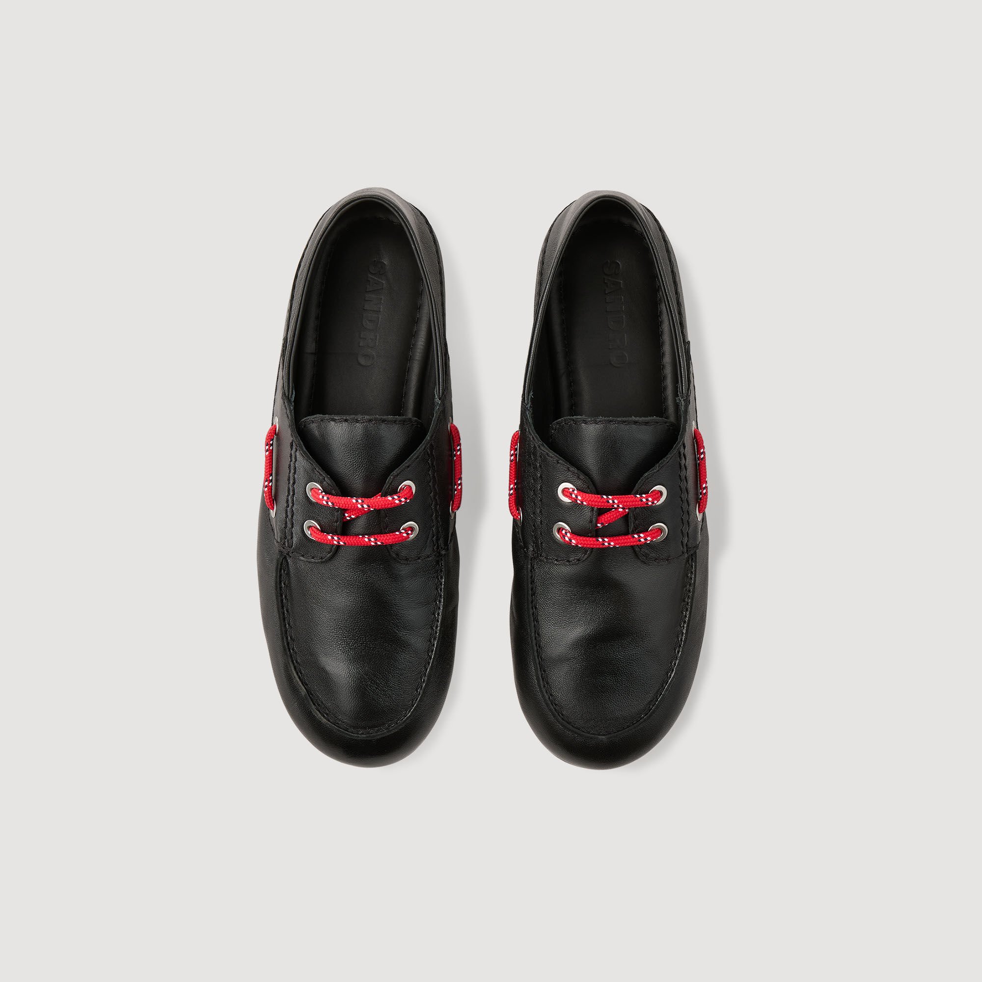 Leather boat shoe loafers