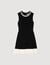 Mini knit dress with beaded neck