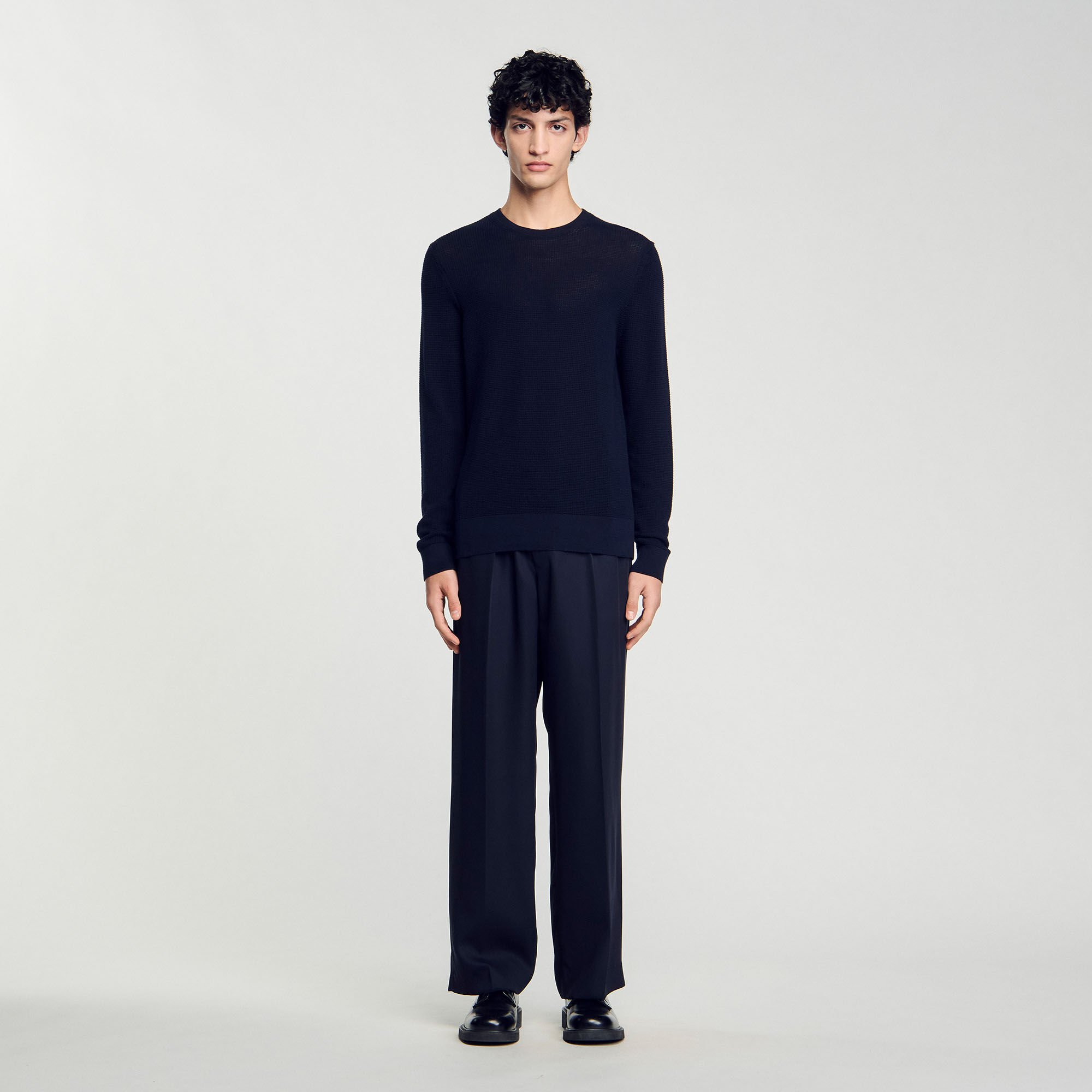 Textured knit sweater