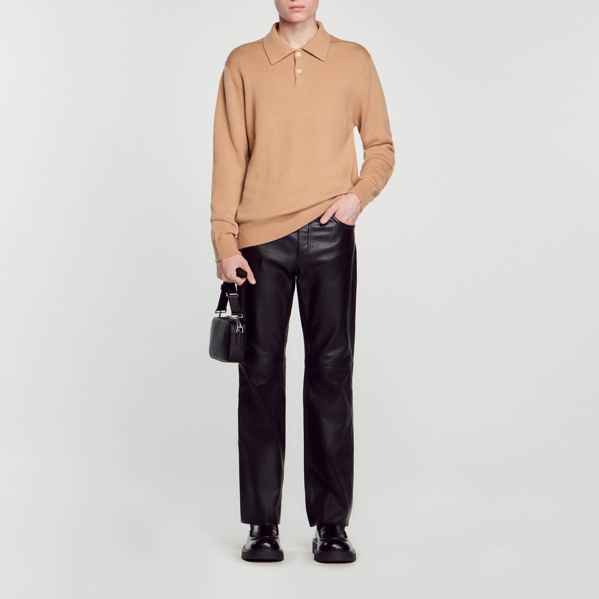 Wool and cashmere polo shirt