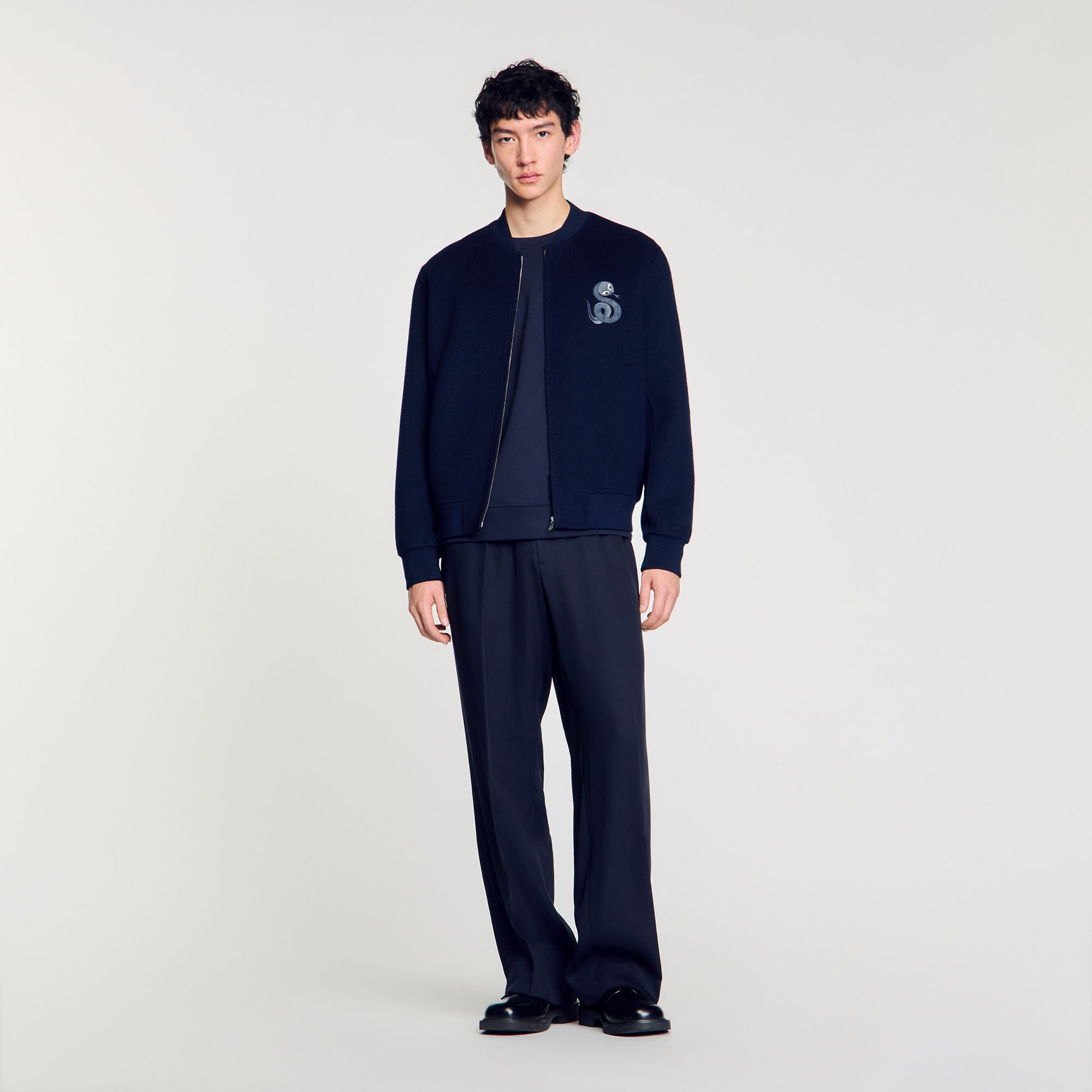 Double-faced snake-detail jacket