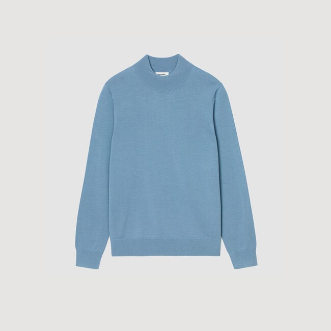 Wool sweater with high neck