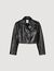 Cropped leather jacket