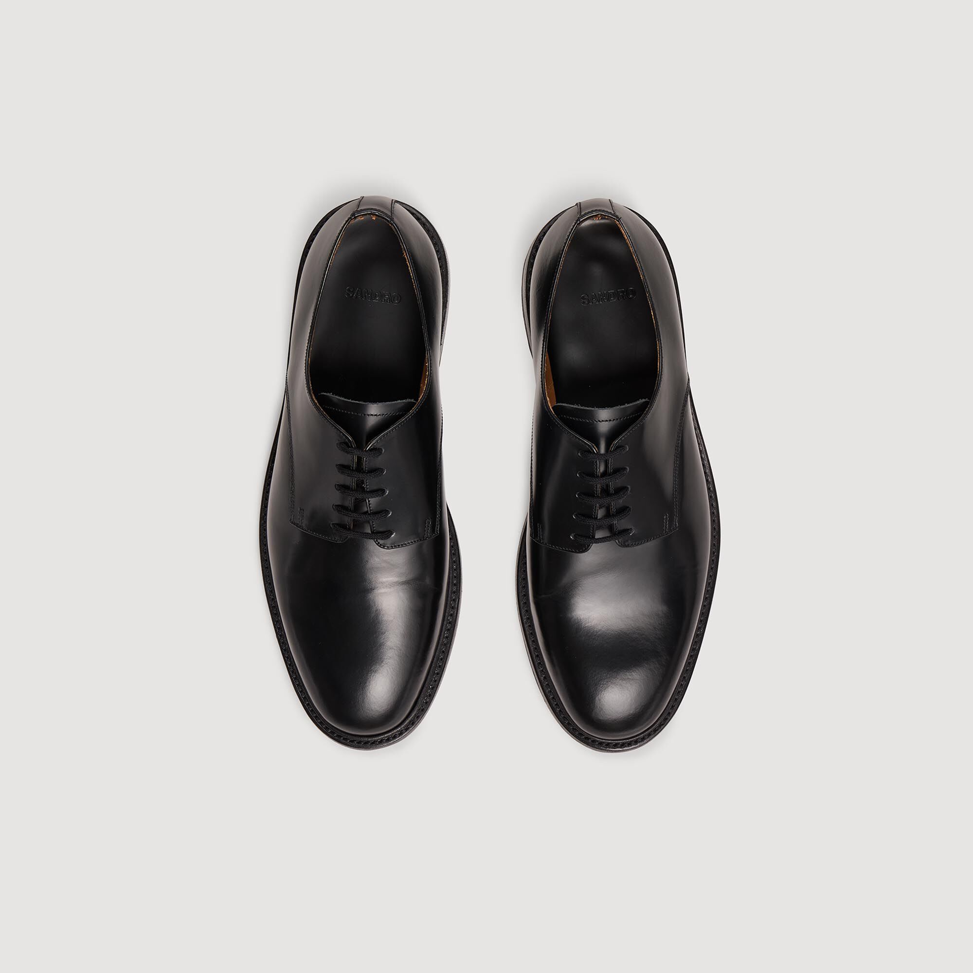Patent leather derbies