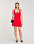 Short knit dress with ruffles