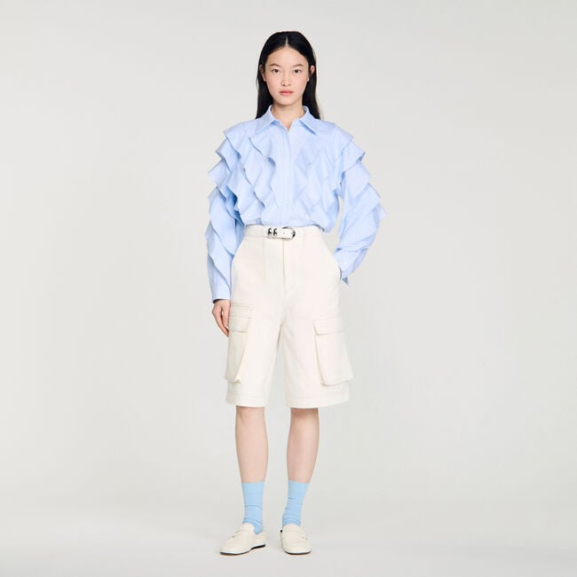 Ruffled cotton shirt