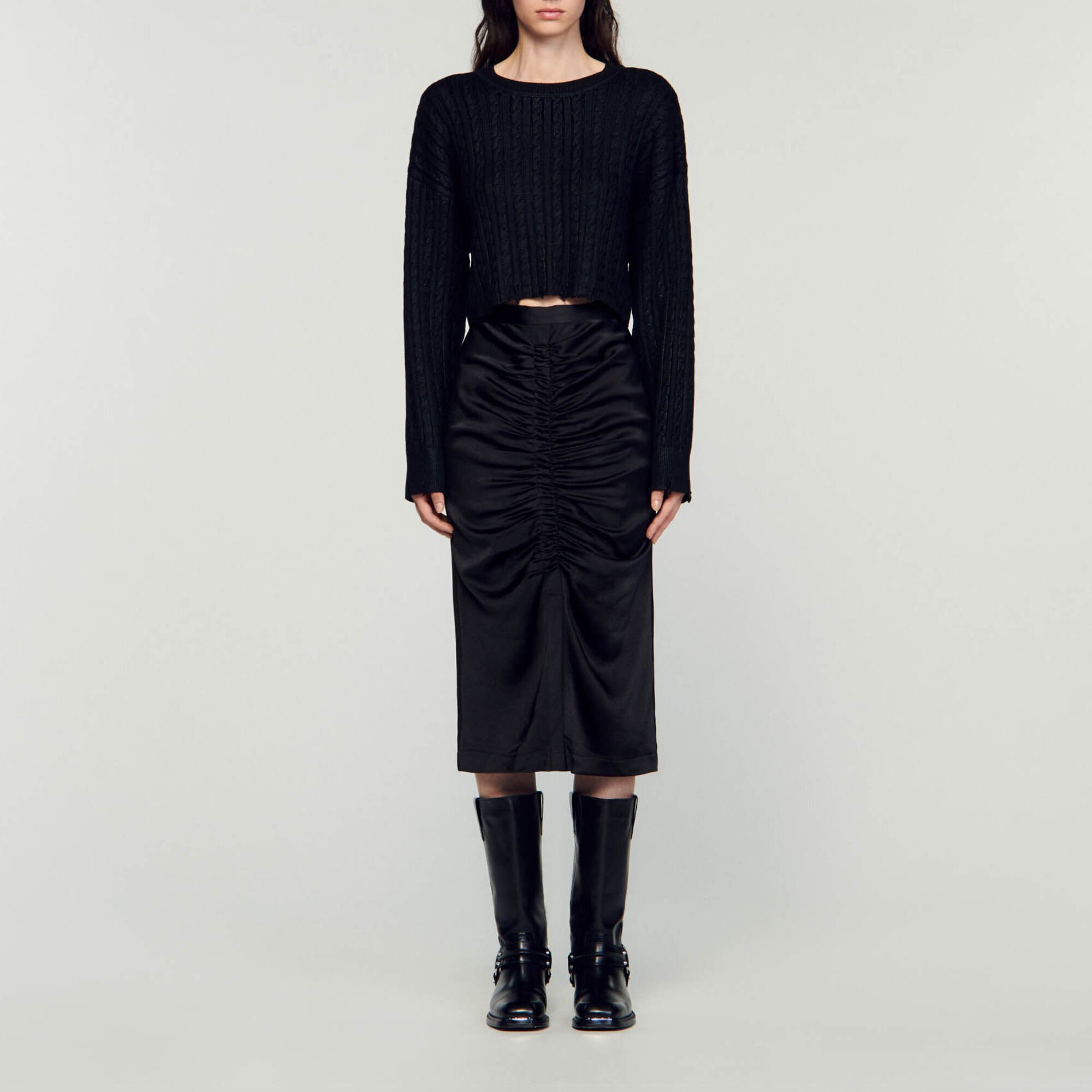 Cropped knit sweater