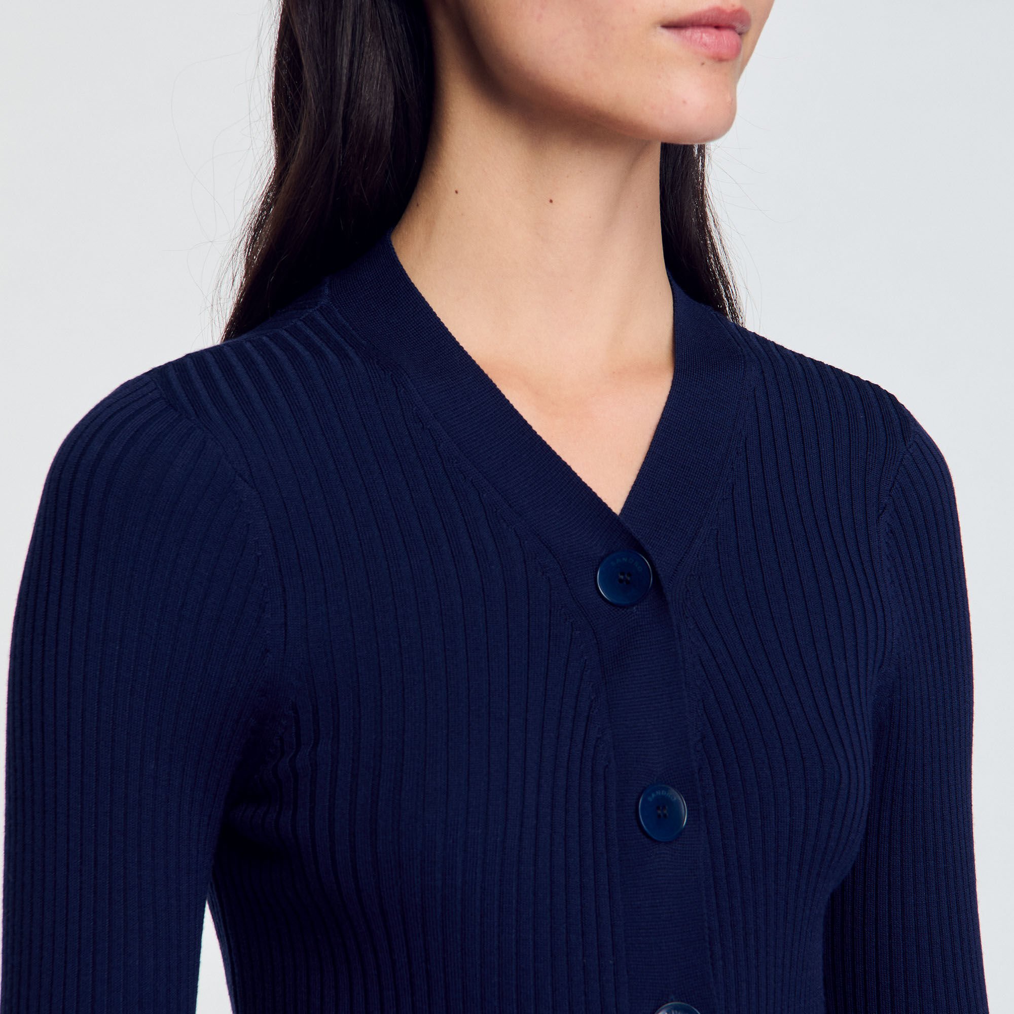 Rib knit cardigan