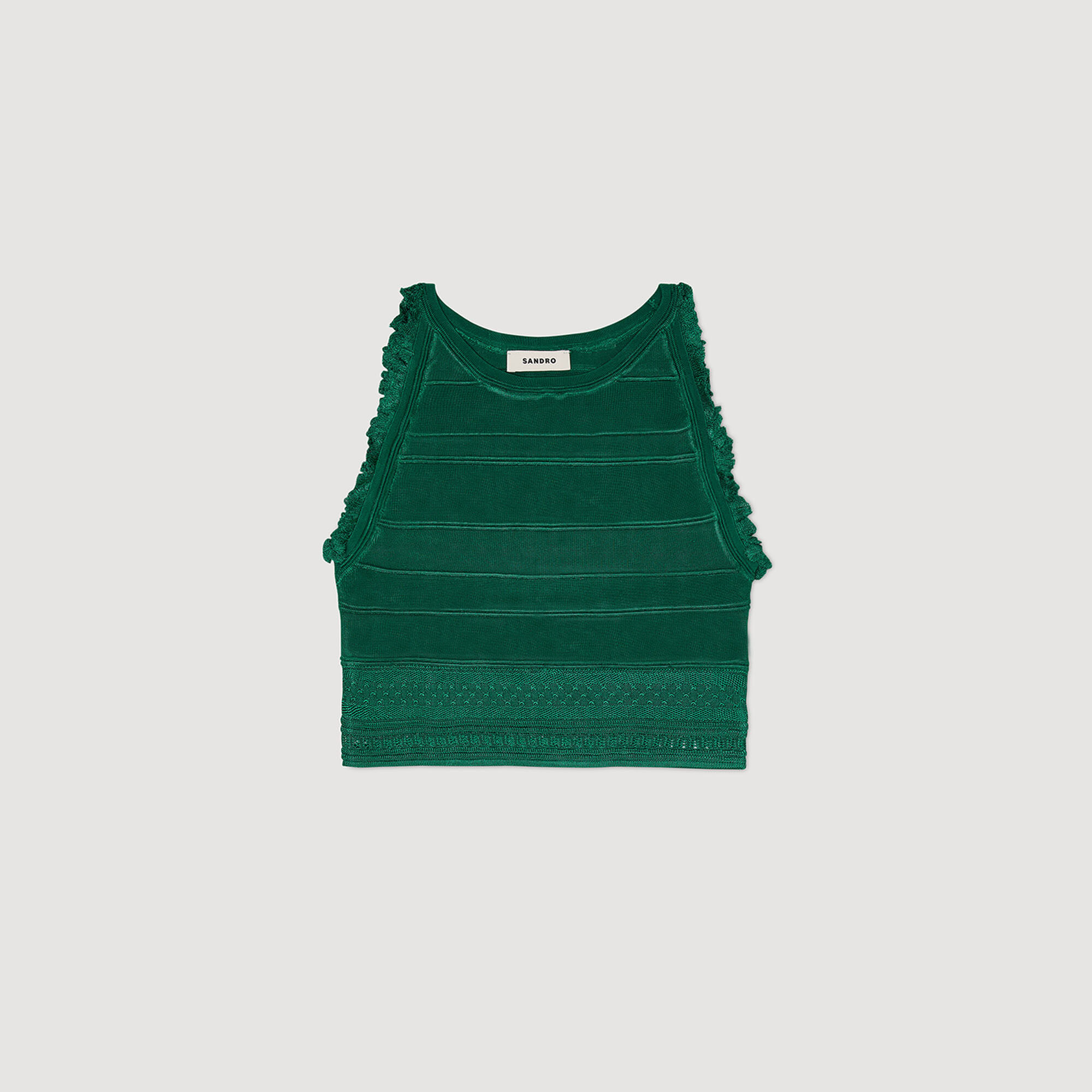 Sleeveless top green For Women | Sandro Paris