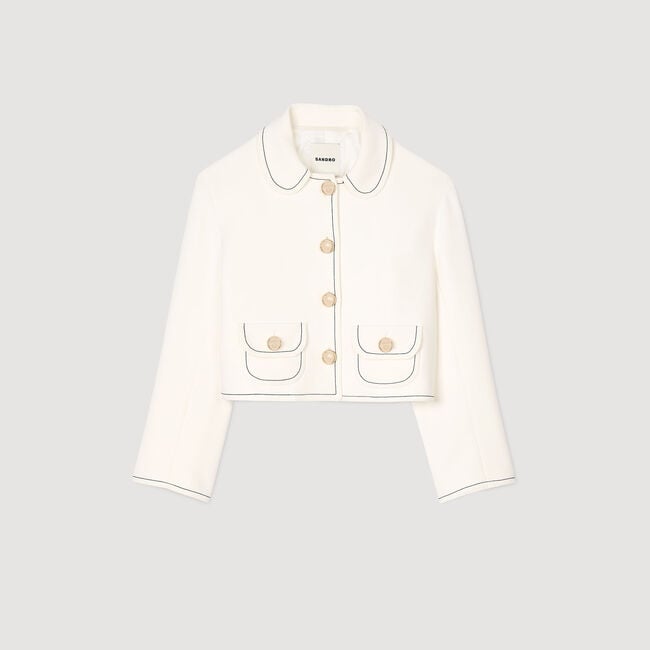 Peter Pan collar cropped jacket