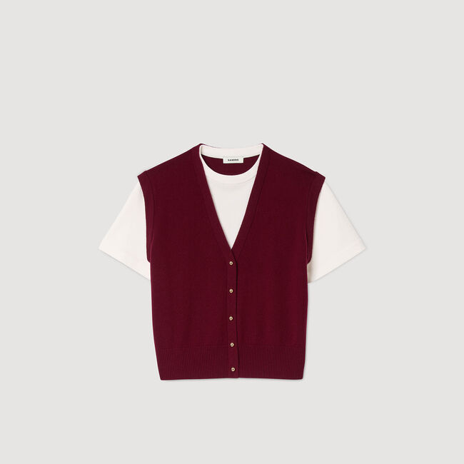 Two-tone wool and cashmere sweater
