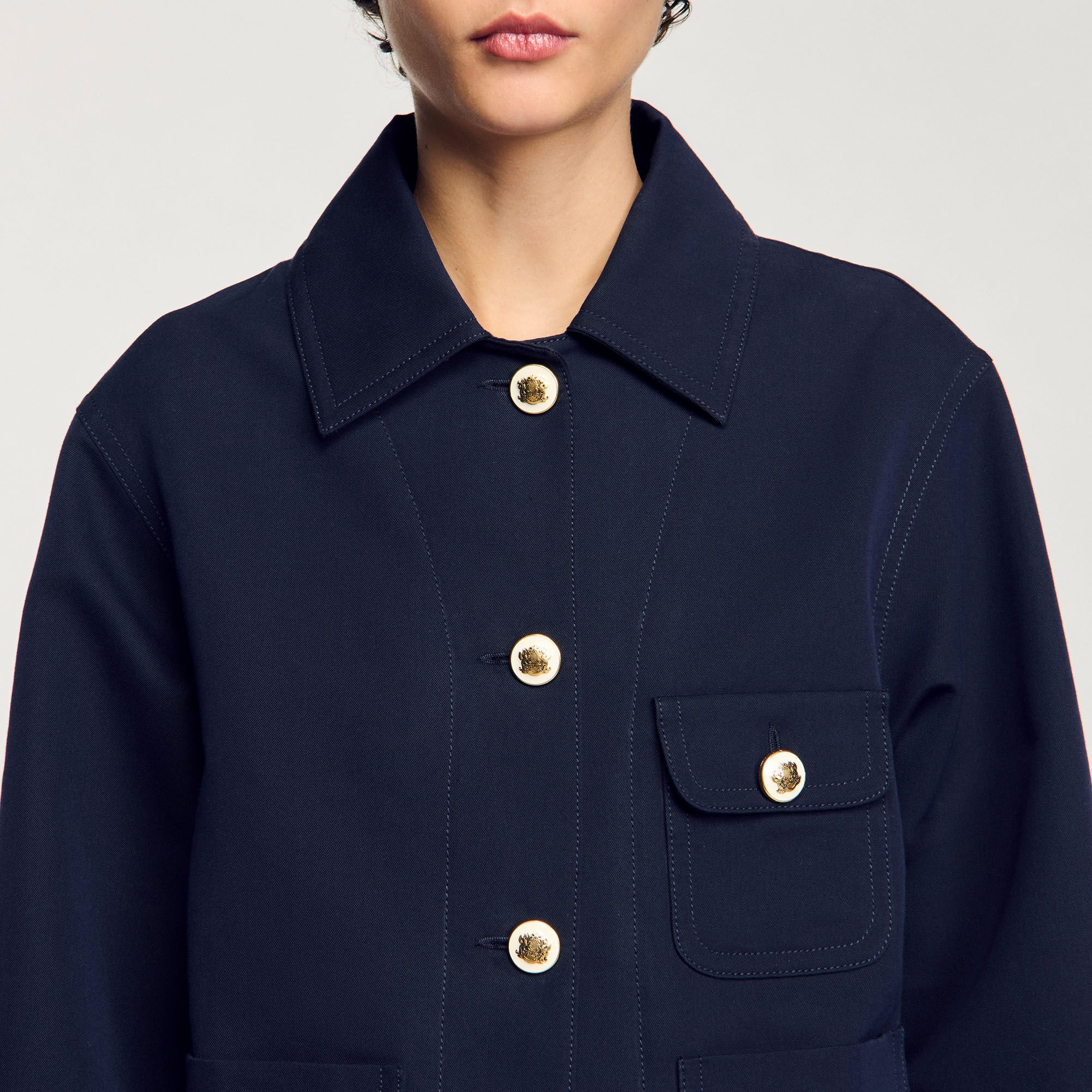 Jacket with officer buttons