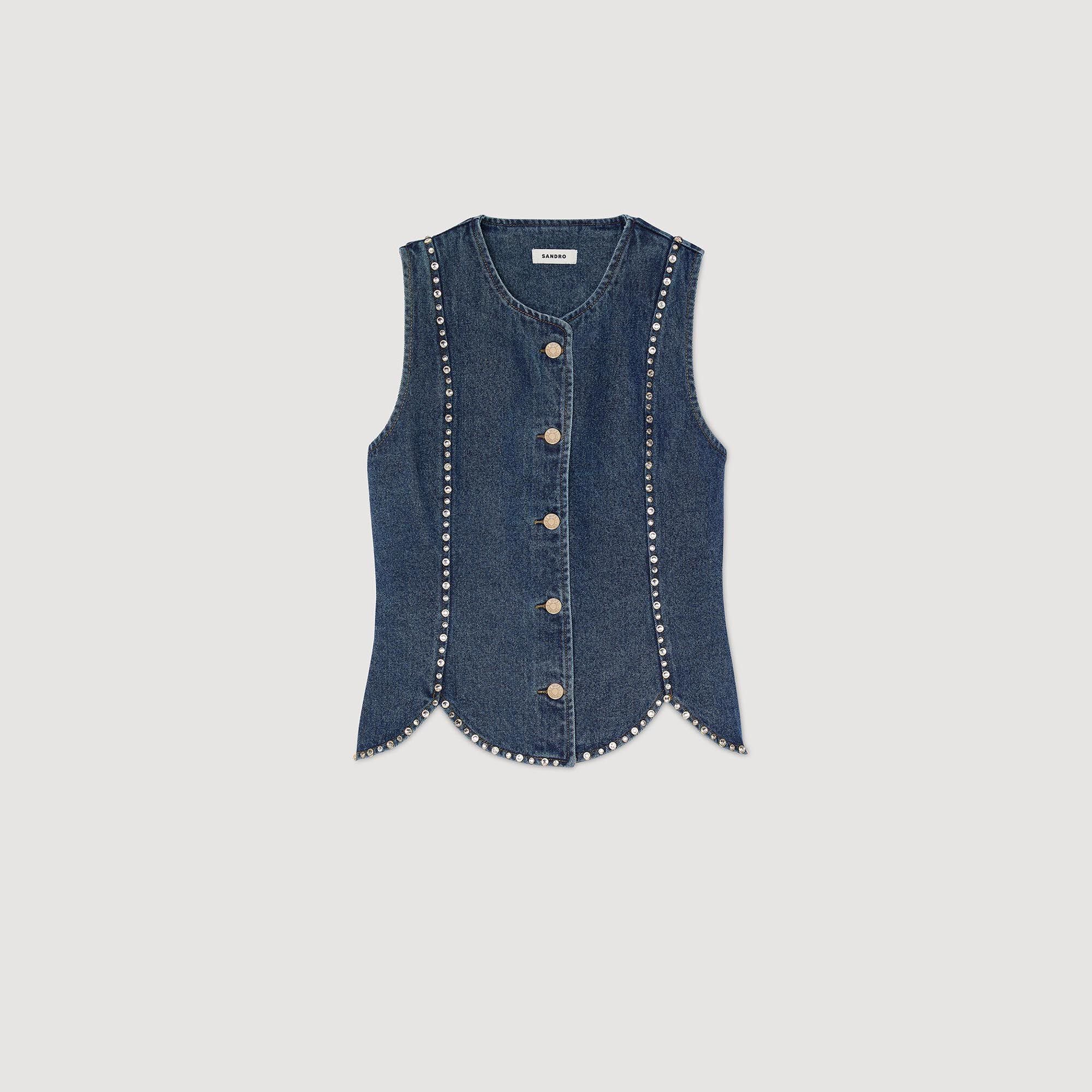 Rhinestone denim top