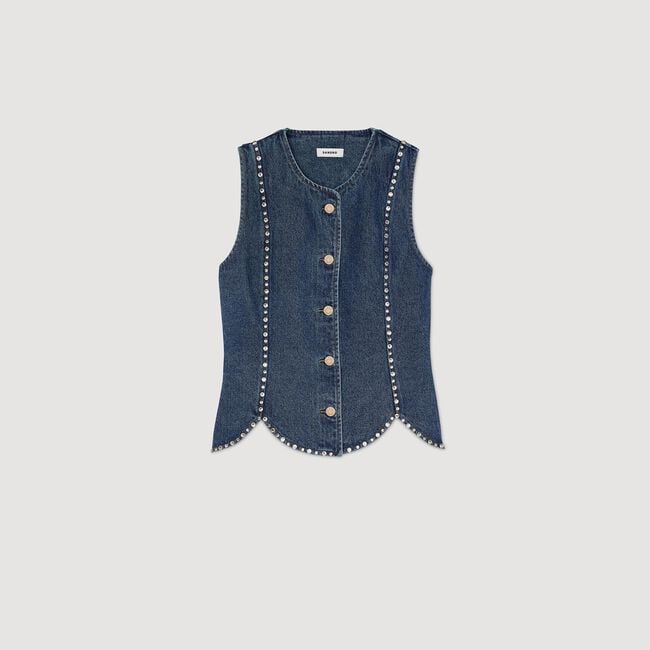 Rhinestone denim top