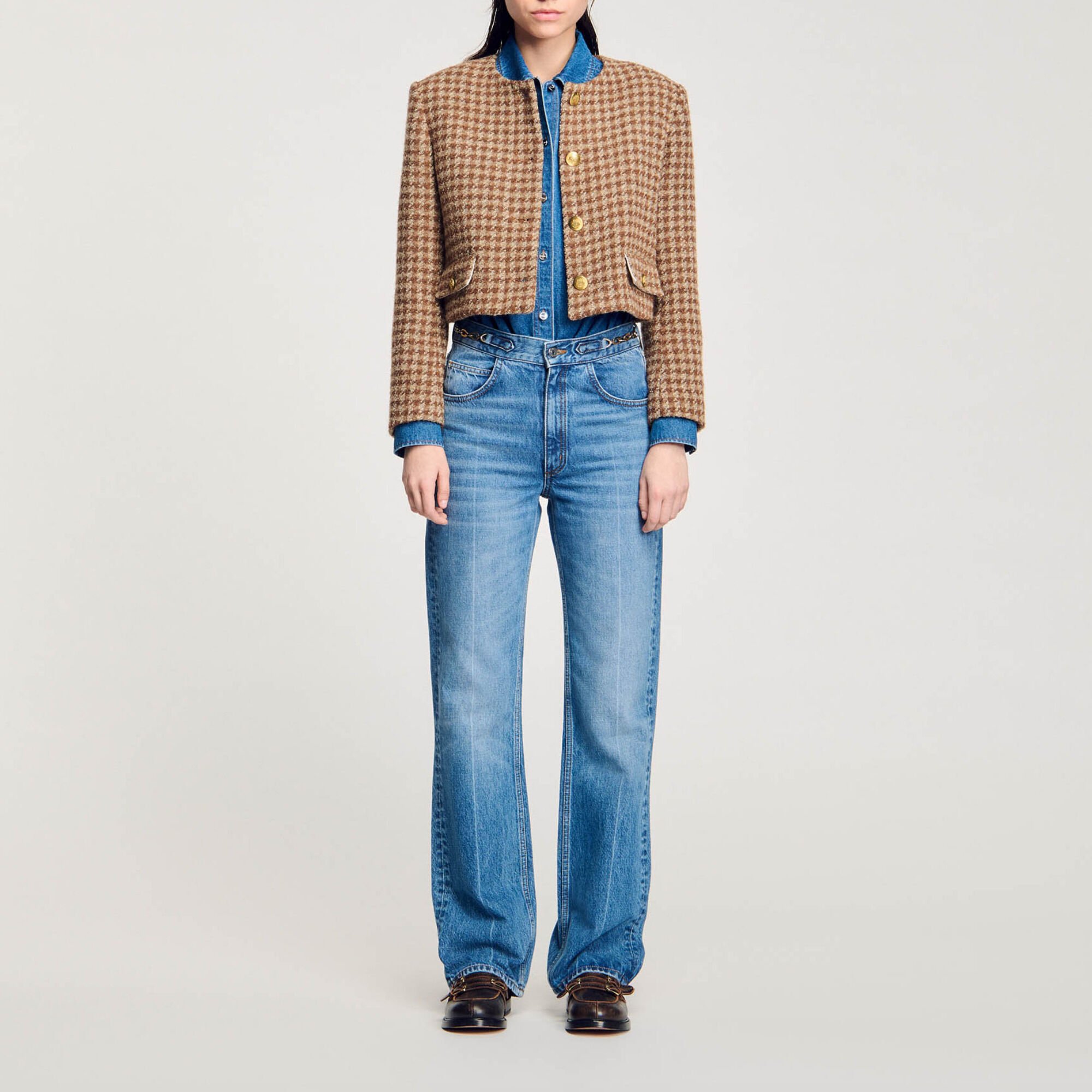 Short checked jacket