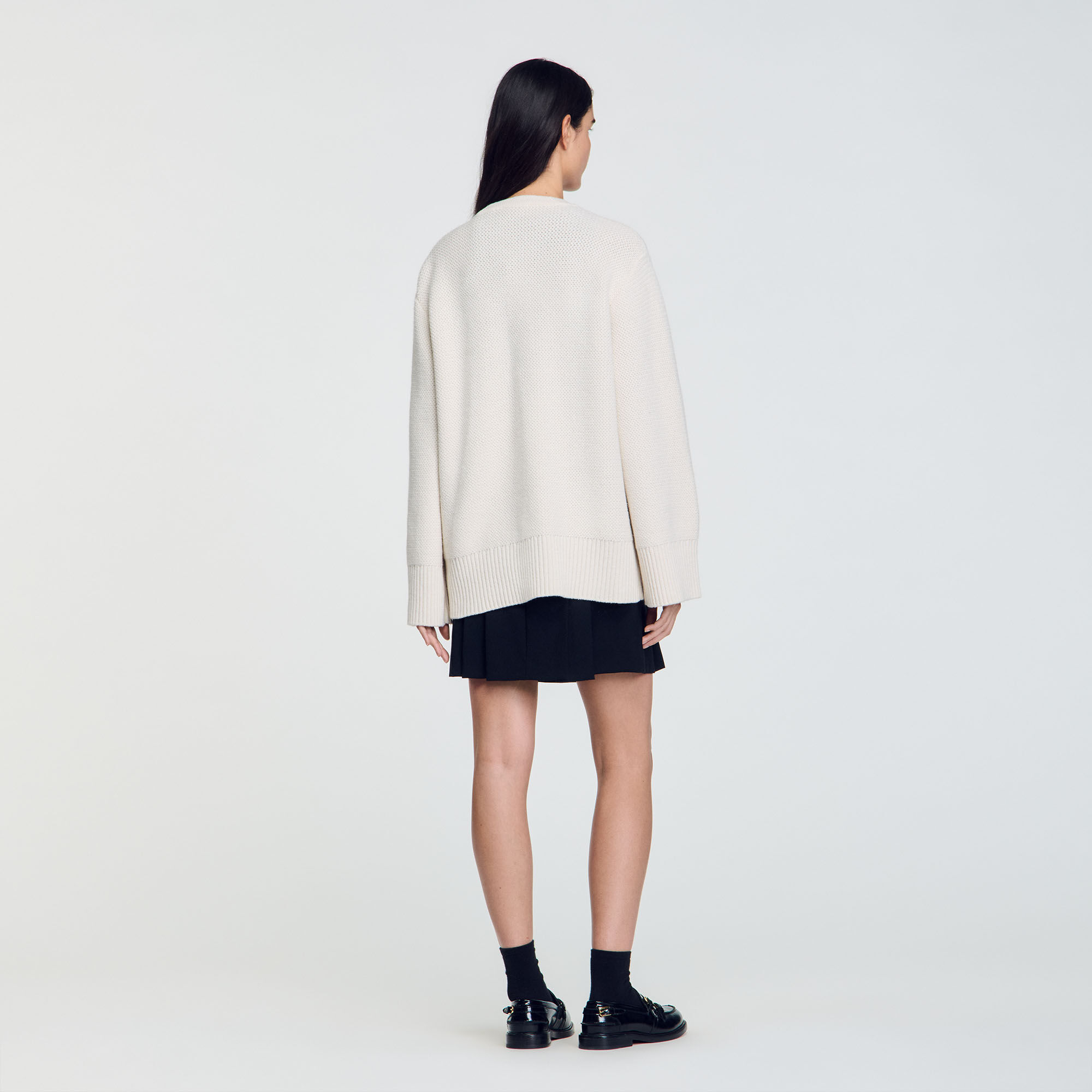 Long wool cardigan