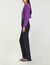 Velvet-effect cropped coatigan
