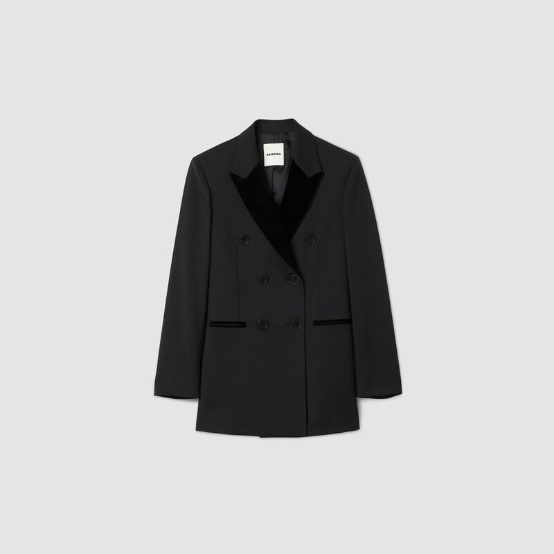 Tailored jacket Black / Gray | Sandro Paris