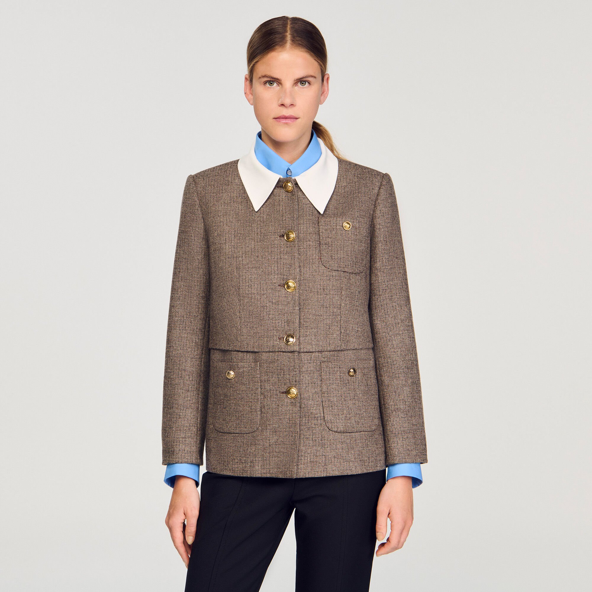 Houndstooth suit jacket