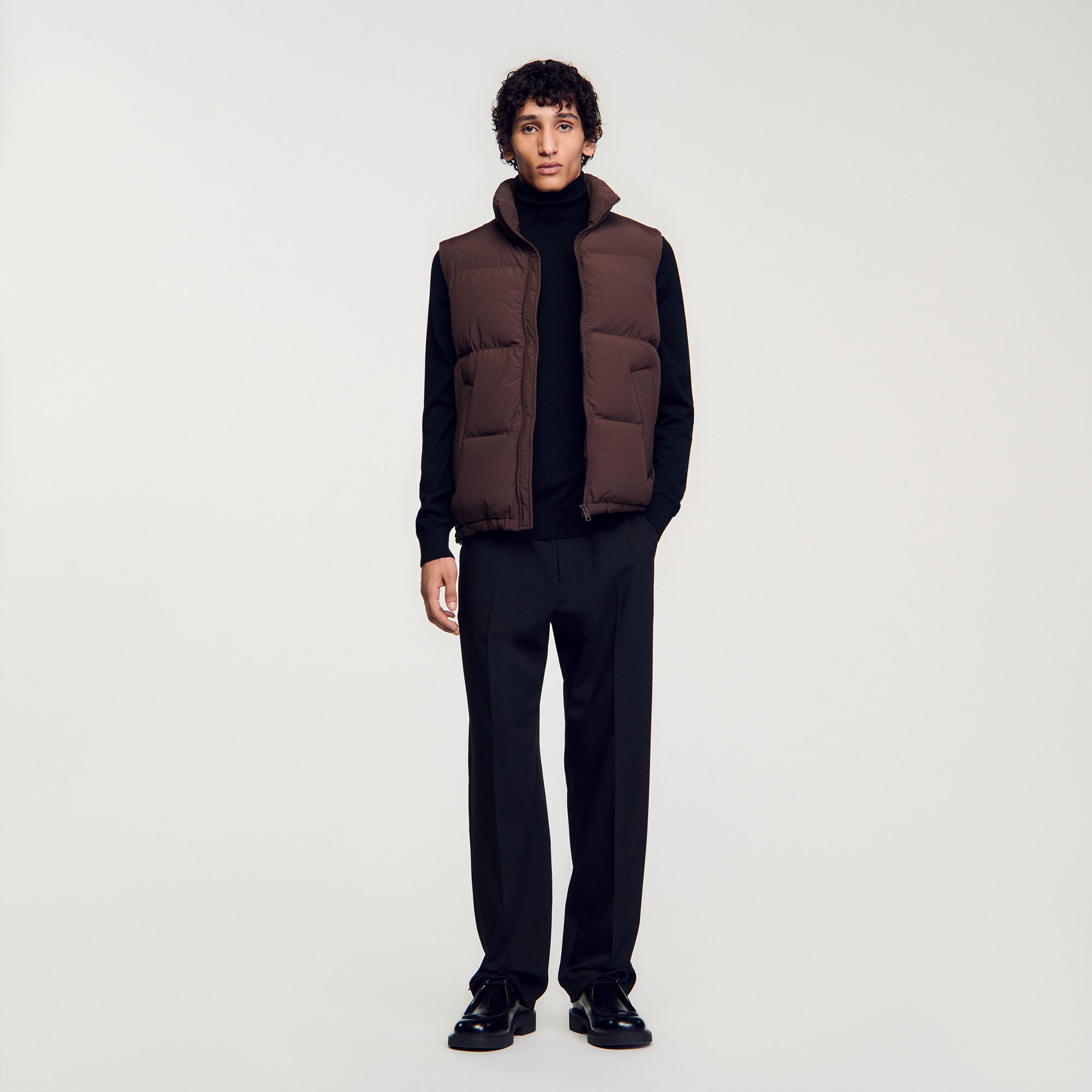 Sleeveless down jacket brown for Men Sandro Paris