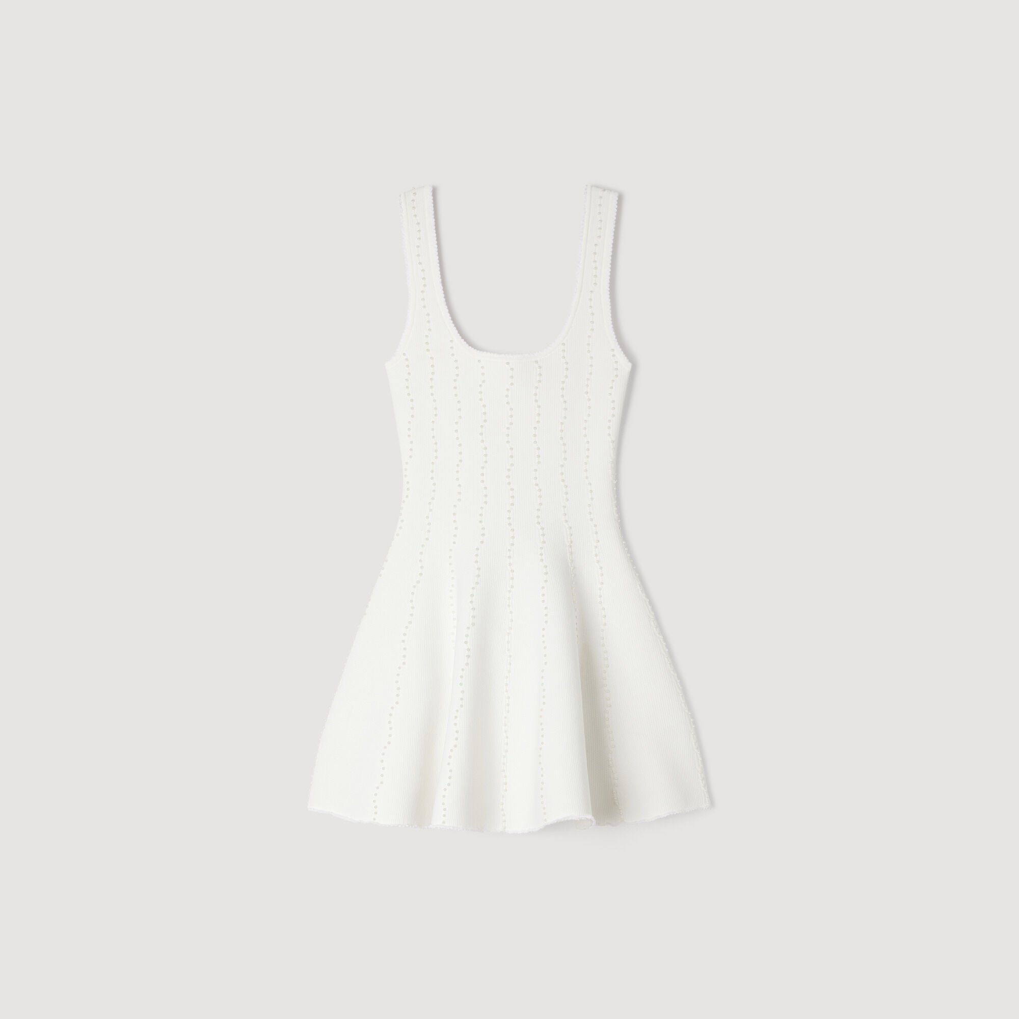 Beaded knit mini dress