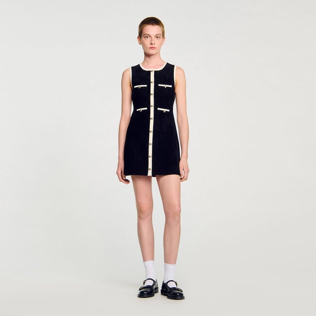 Mini velvet knit dress