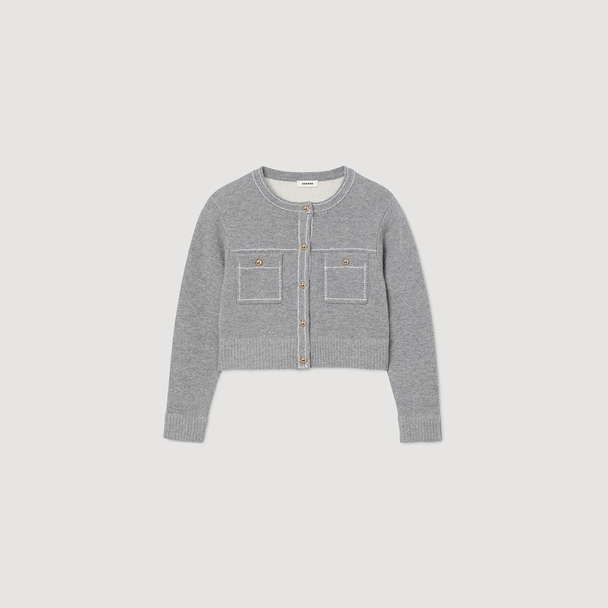 Cardigan with contrast stitching