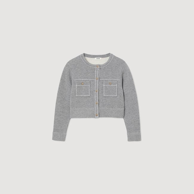 Cardigan with contrast stitching