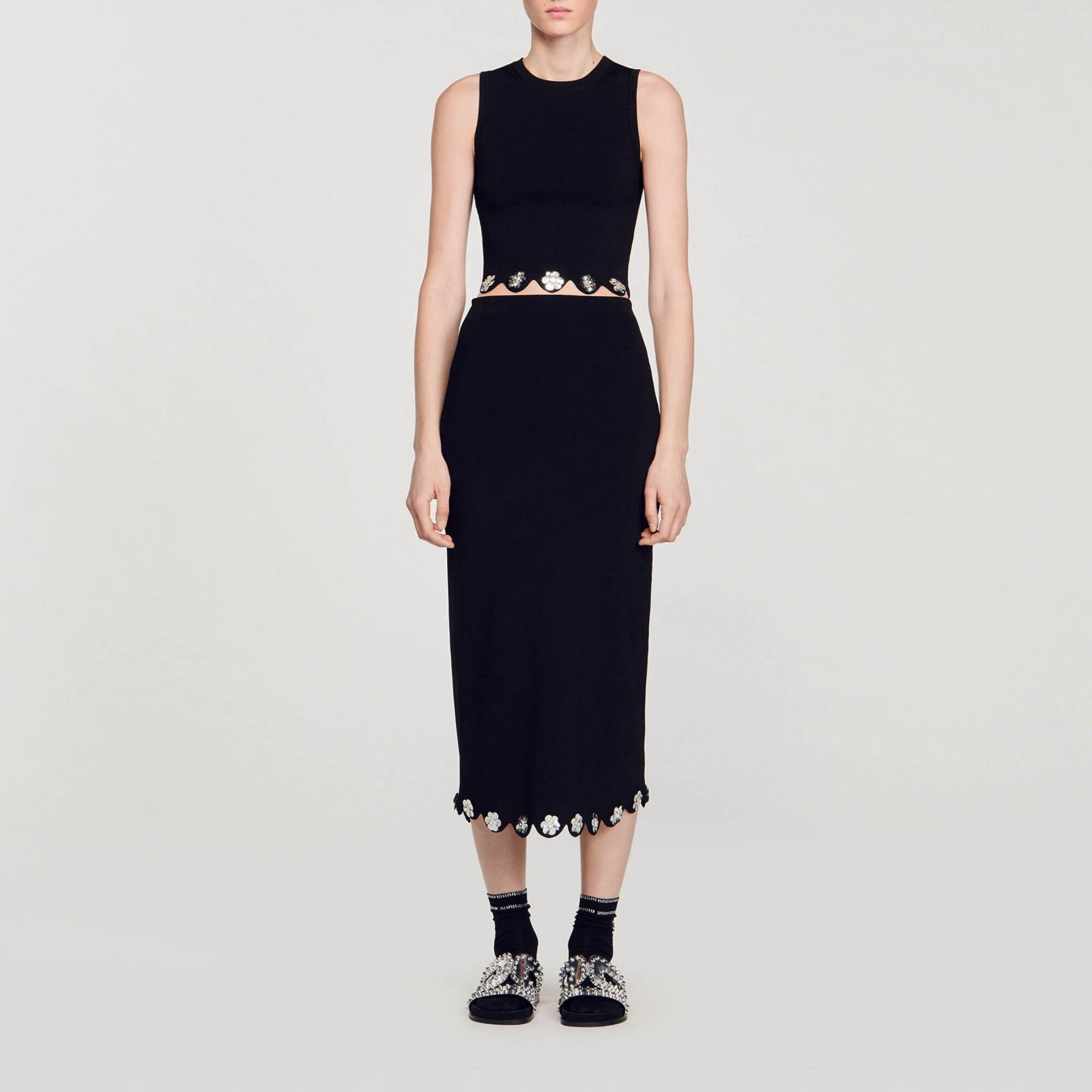 Long knit skirt