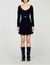 Short velvet knit sweater