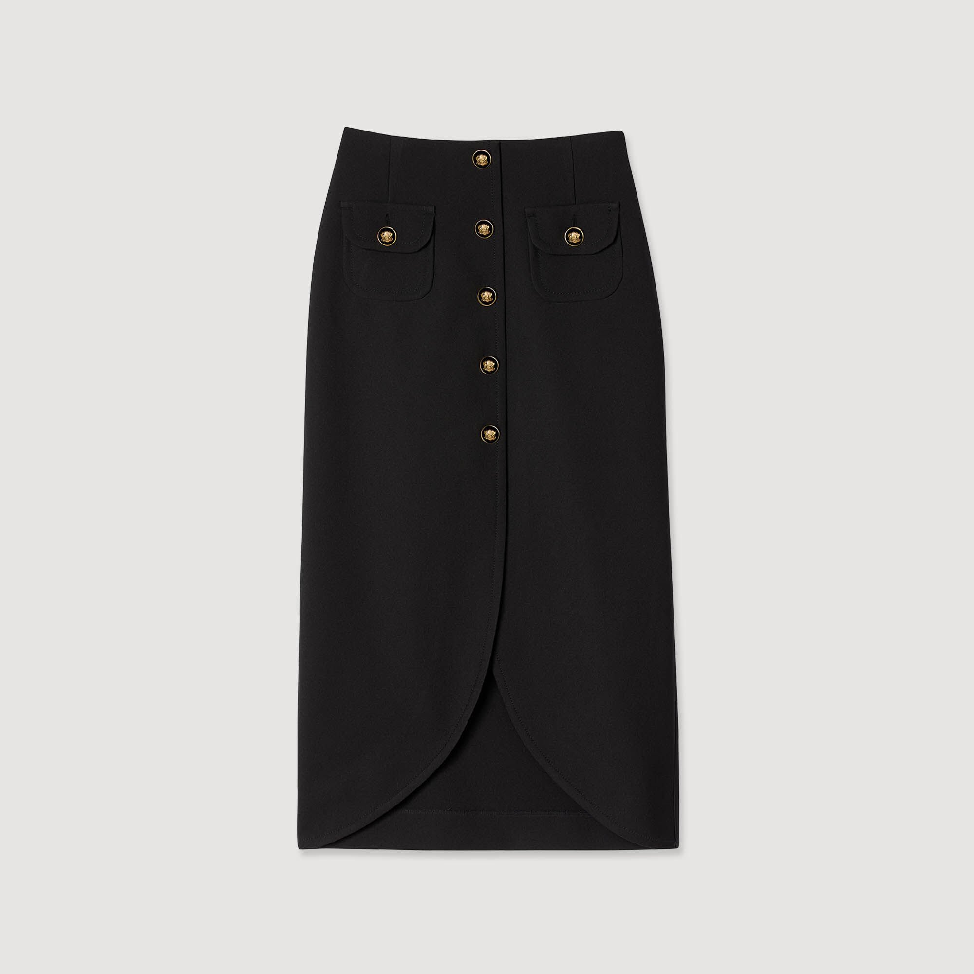 Buttoned midi skirt