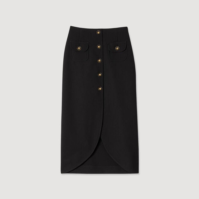 Buttoned midi skirt
