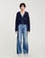 Cardigan with denim details