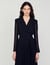 Dual-material long-sleeved dress