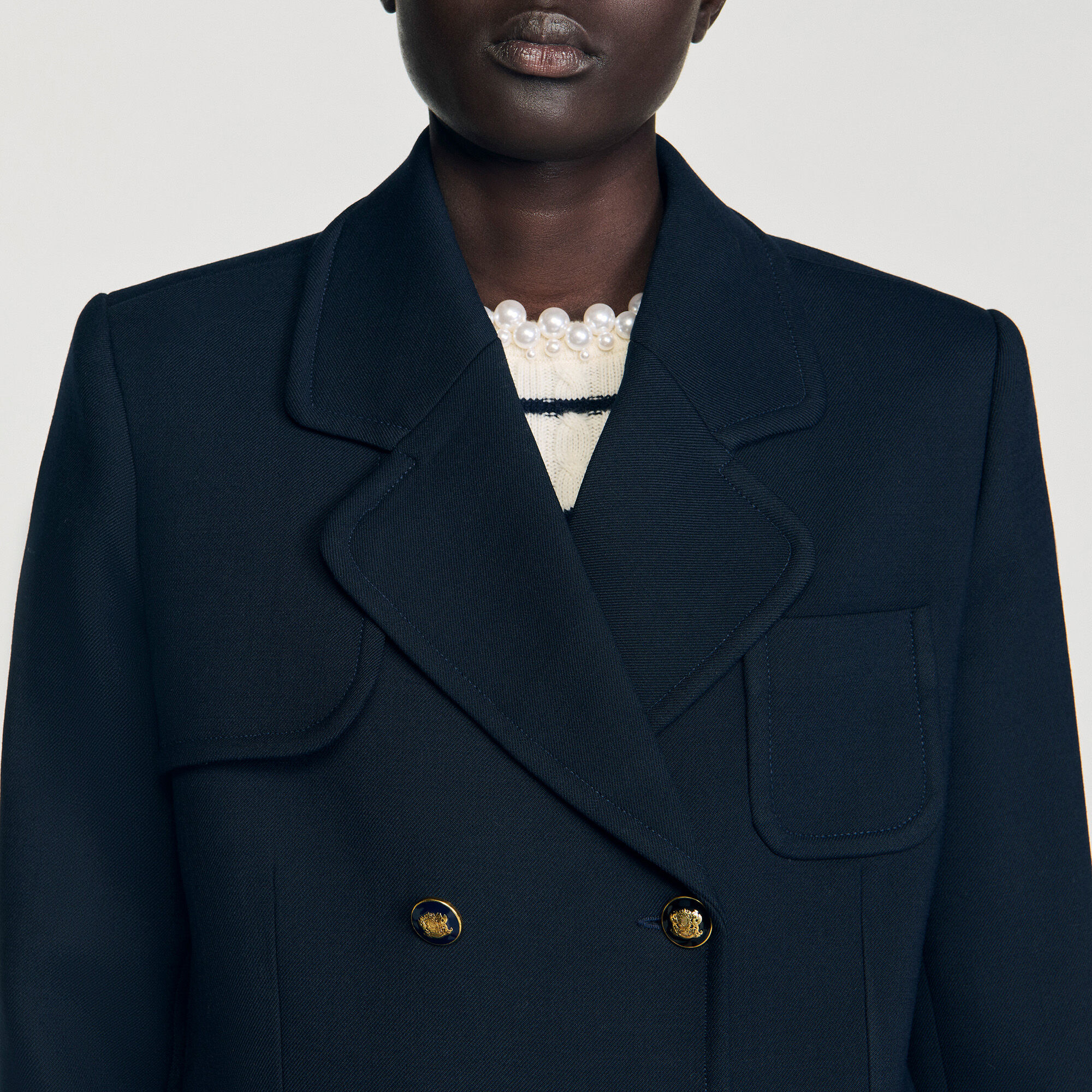 Long double-breasted coat