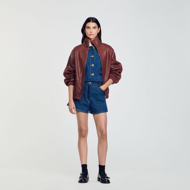 Oversized leather jacket