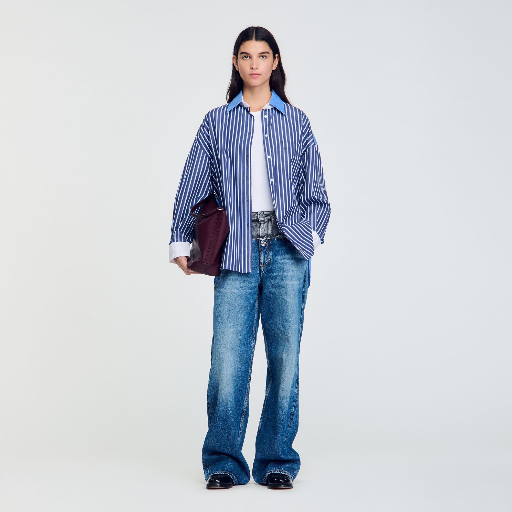 Zip-up jacket blue for Men | Sandro Paris