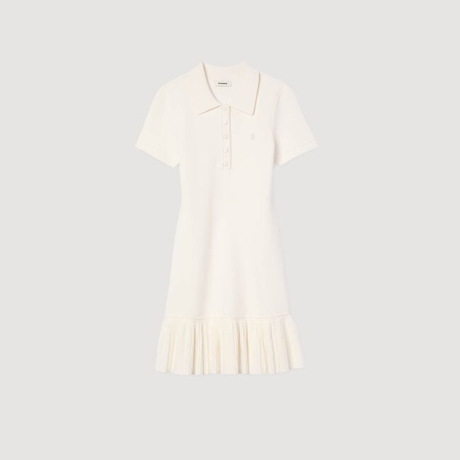 Mini knit dress with polo neck
