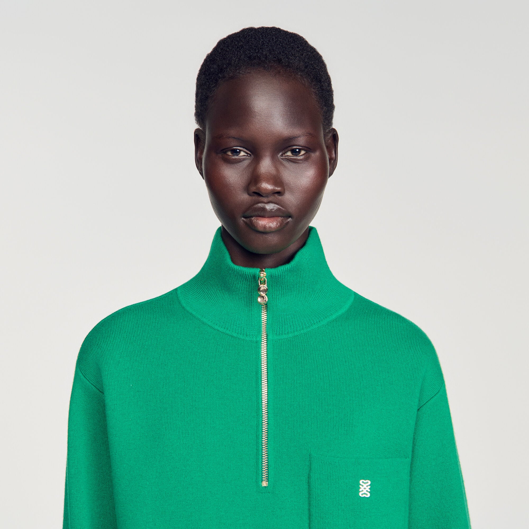 Wool and cashmere half-zip sweater - Women | Sandro