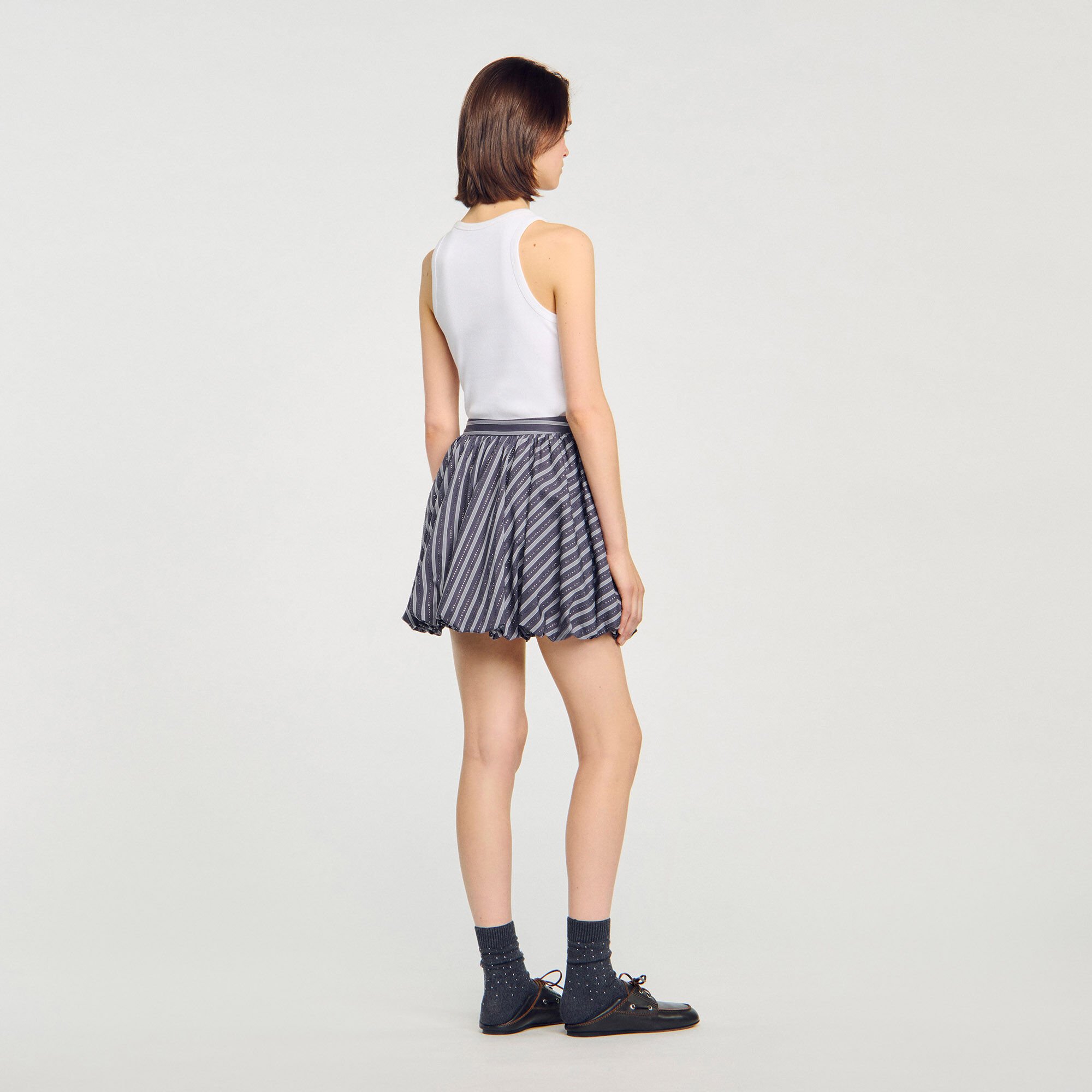 Striped rhinestone bubble skirt