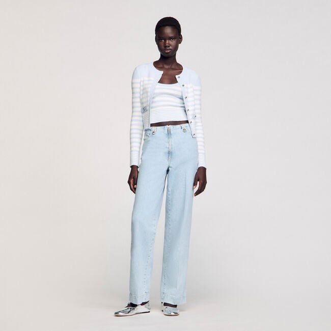 Faded wide-leg jeans