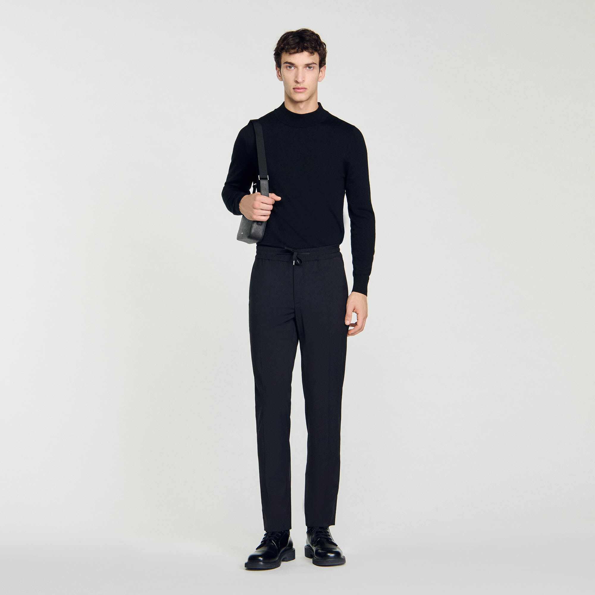 Elasticated straight-leg pants