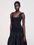 Long dual-material dress